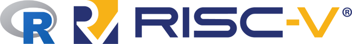 R logo next to the RISC-V logo.